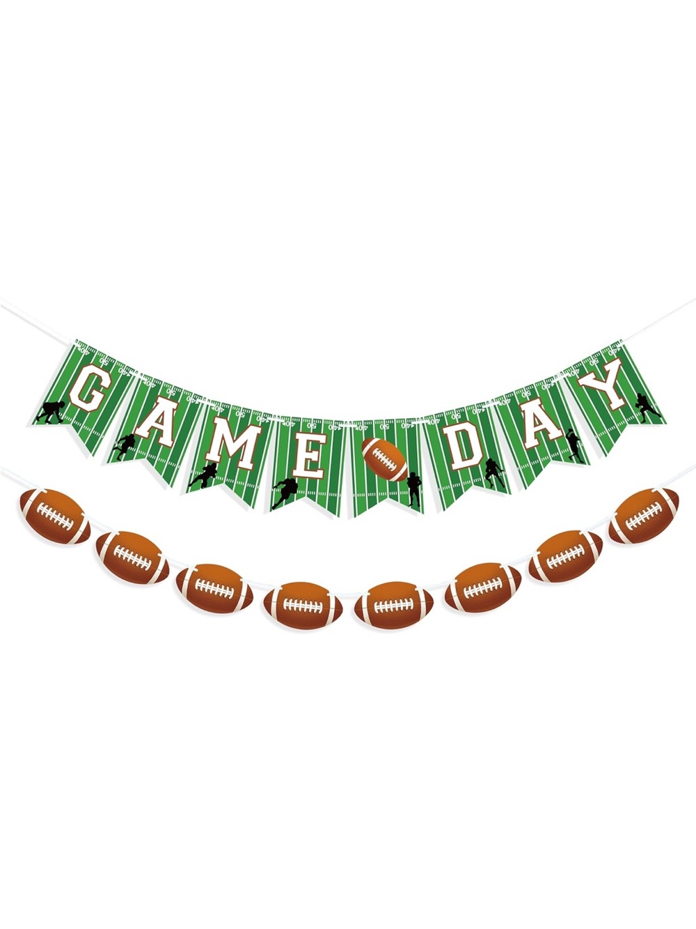 GAME DAY Football Banner Party Garland - Green